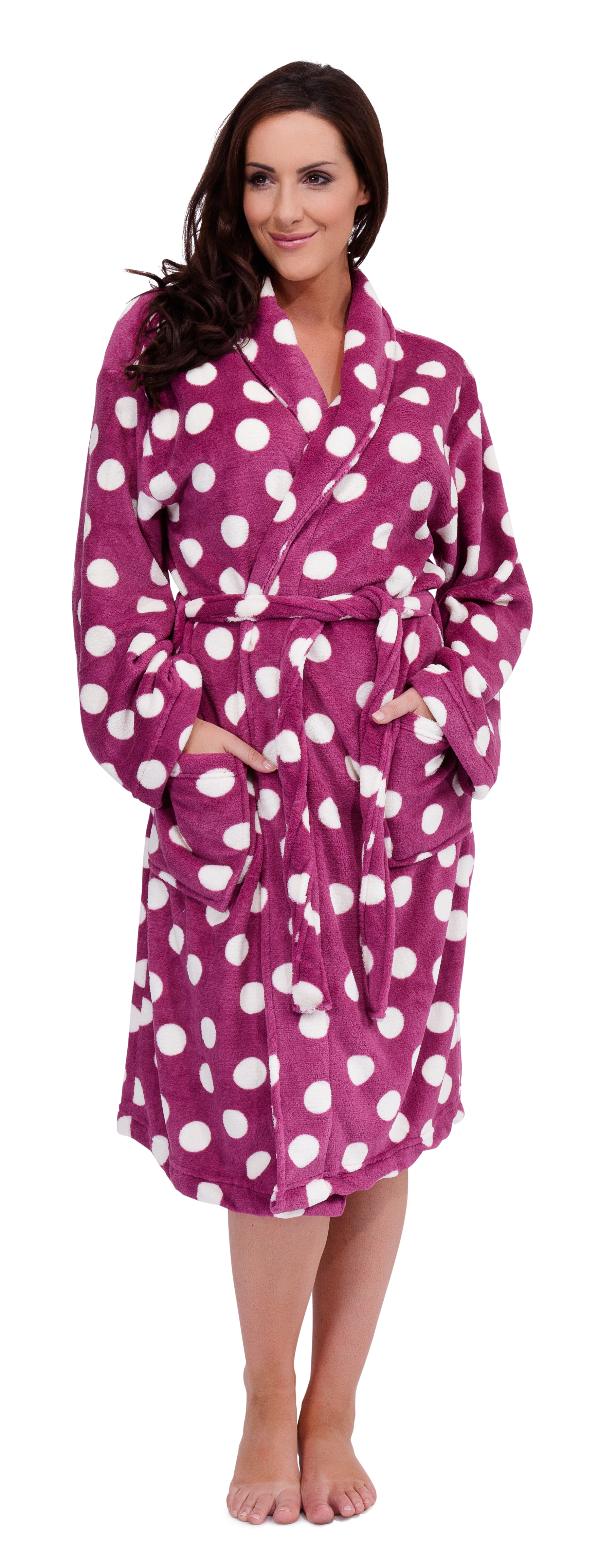 Ladies Long Luxury Coral Fleece Dressing Gowns Bath Robes Womens Size